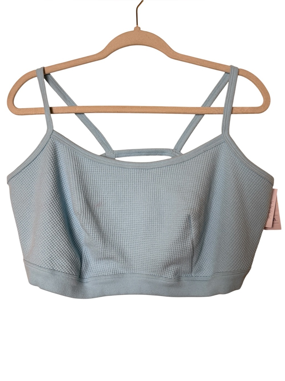 NWT Auden 2X Light Blue Waffle Knit Bralette with Double Straps
